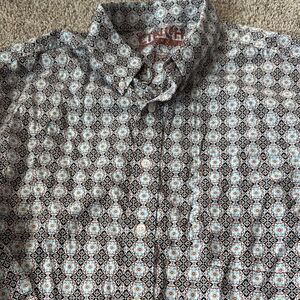 Cinch Men's modern fit Patterned button down Shirt L